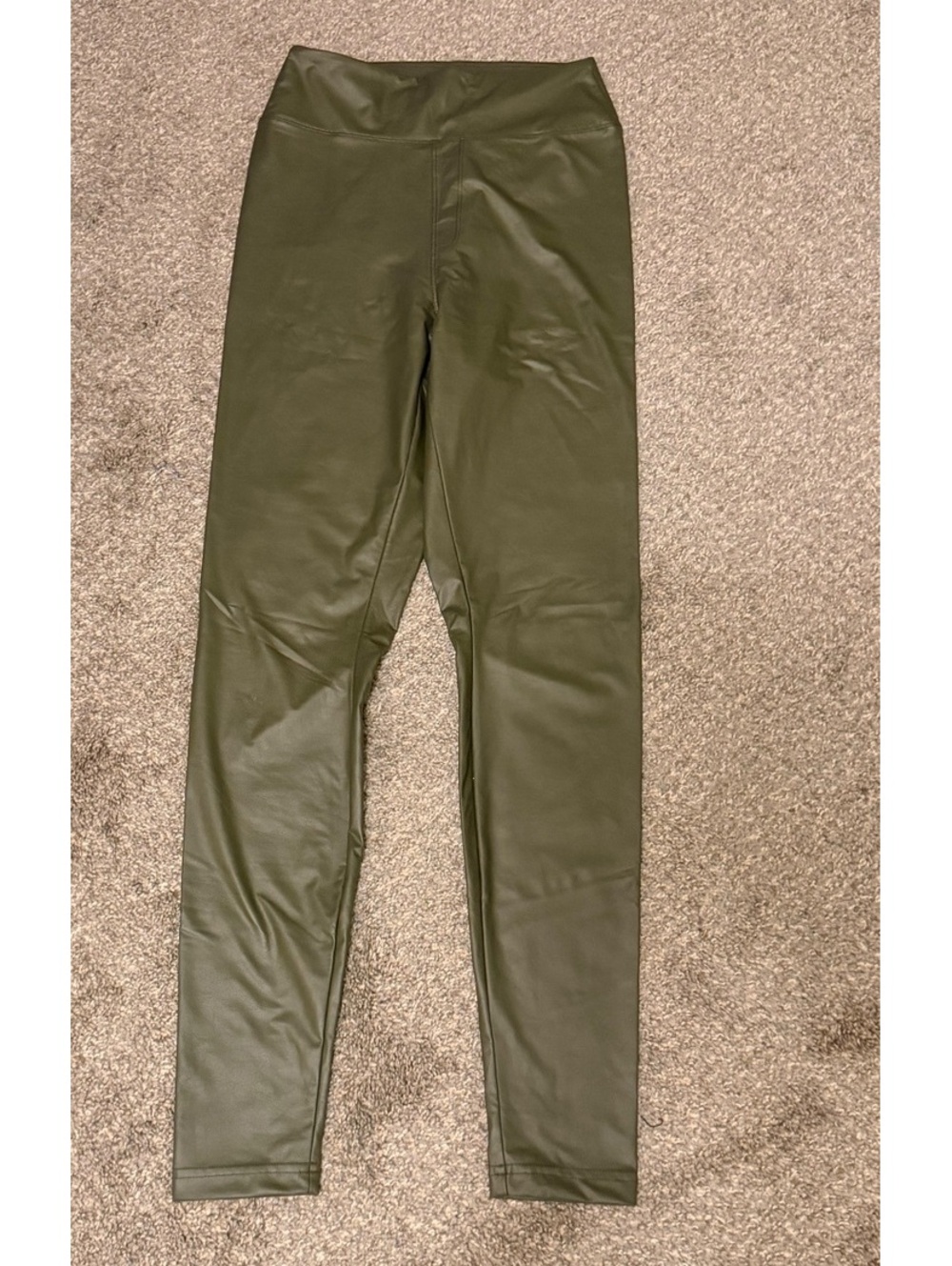 Offline by Aerie Real Good Olive Green Faux Leather Leggings Medium